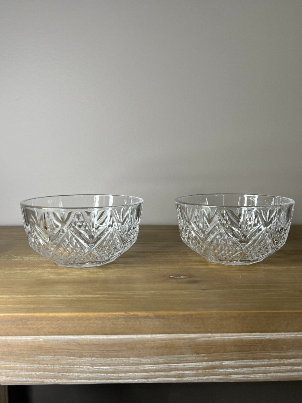 Vintage Arcoroc France Clear Glass Dessert Bowls Set of 2